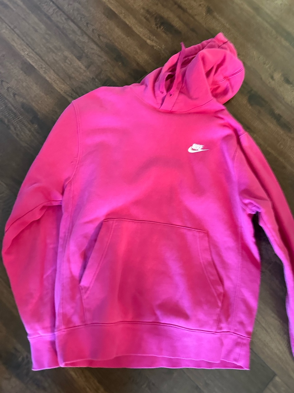 Men’s Nike Pink Pullover Hoodie with Small White Swoosh